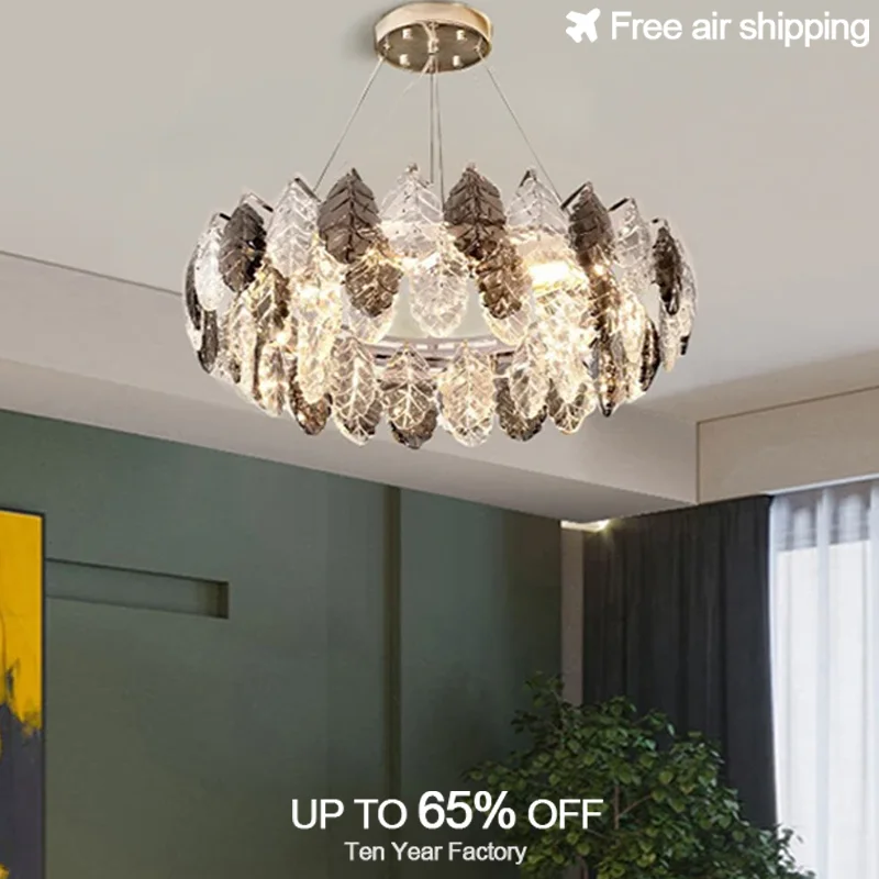 

Modern Luxury Gold Round Pink Feather Crystal Tassel Chandelier Light for Living Room Ceiling Indoor Decorative Lighting Fixture