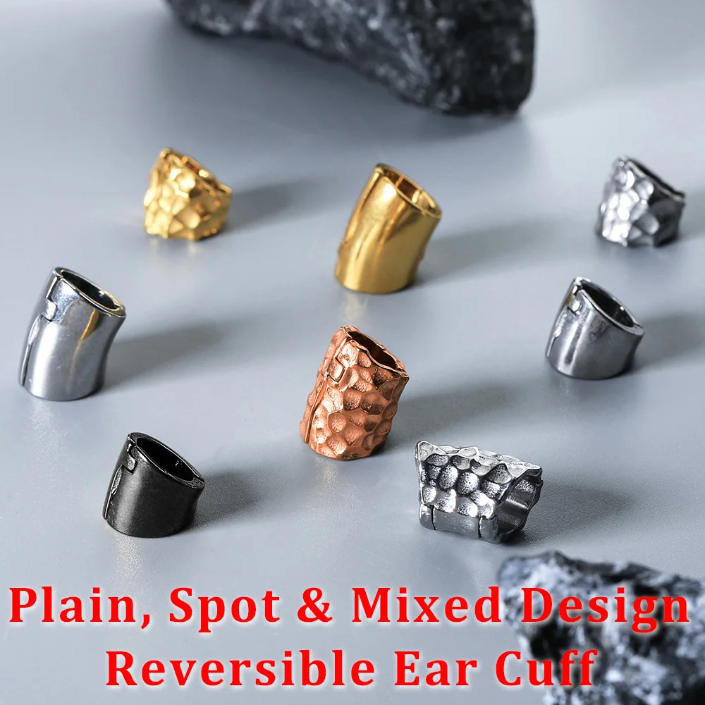 Hammered Stainless Steel Ear Weights, 1/2Pcs Set