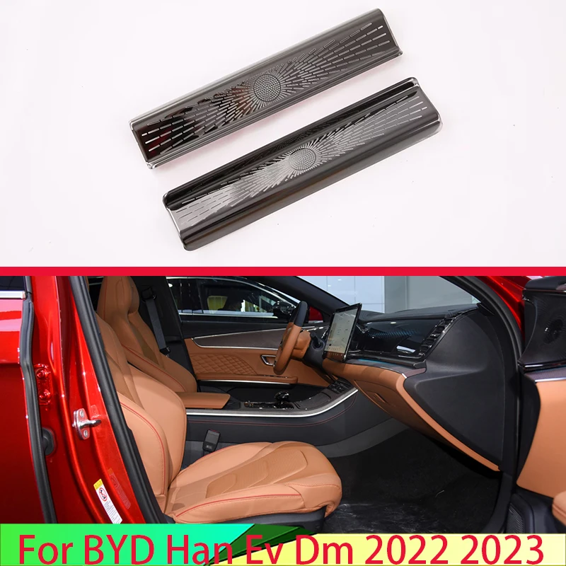 For BYD Han Ev Dm 2022 2023 Car Accessories Stainless Steel Air Outlet Under The Seat Cover Decoration