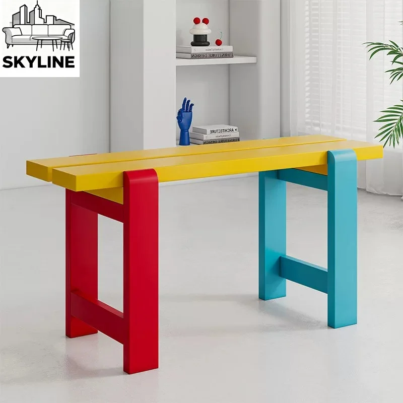 Dopamine color bench dining chair porch shoe change stool fashion Memphis home double spell
