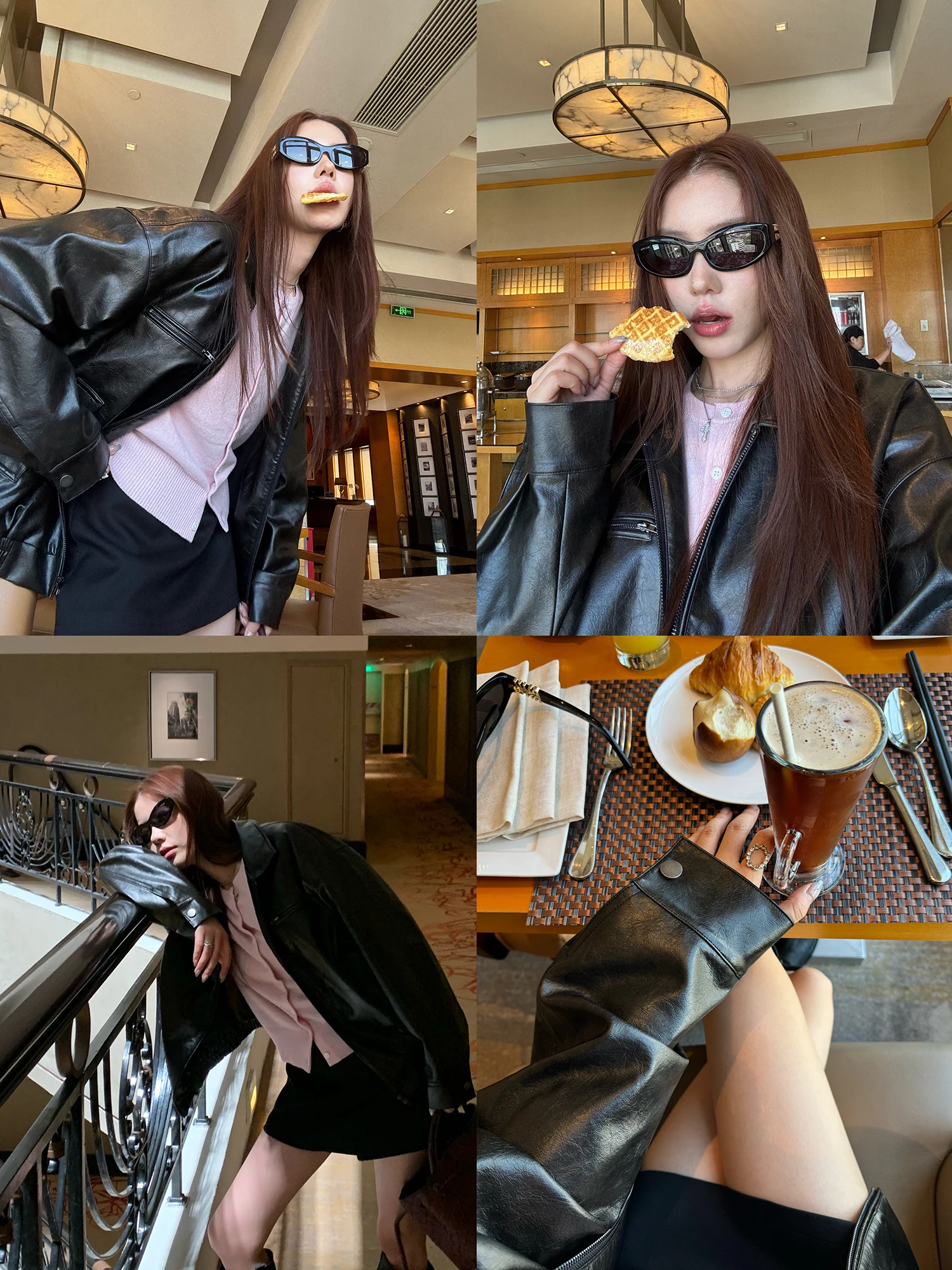 แจ็คเก็ตหนัง PU สไตล์ไบค์เกอร์ คลาสสิค ทรงหลวม ซิปยาว แฟชั่นลำลอง สำหรับวัยรุ่น