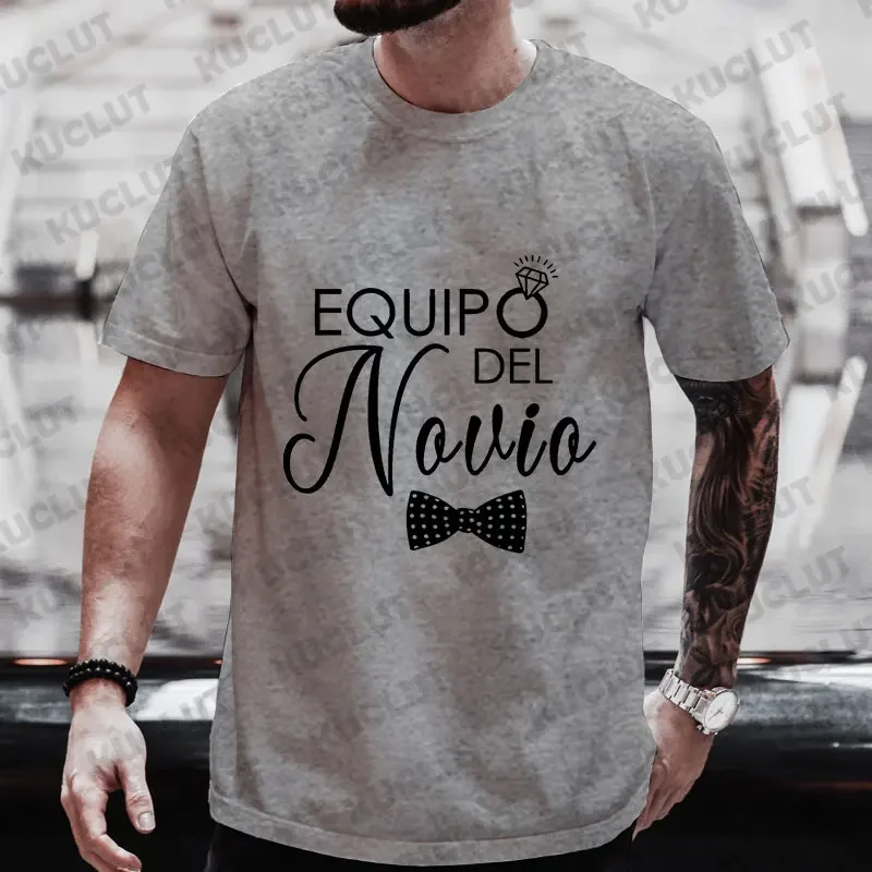 Camiseta masculina para festa de despedida de solteiro espanhol, namorado, despedida única, melhor homem, padrinho, equipe, noivo, casamento, evg