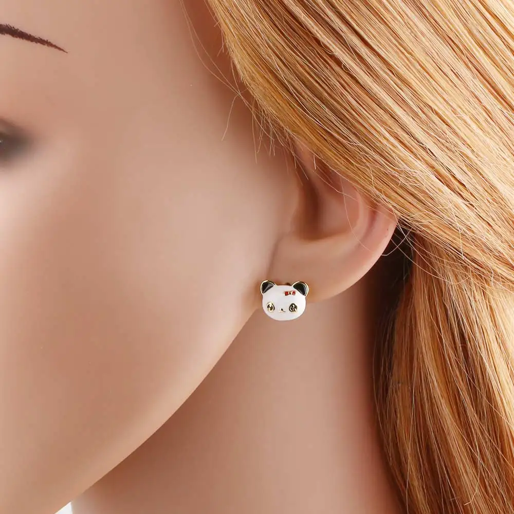 ASJEWELRY Mini Gold Plated Cherry Earrings for Women Enamel Red Strawberry Ear Studs Cute Jewelry Friends Gifts ersn22