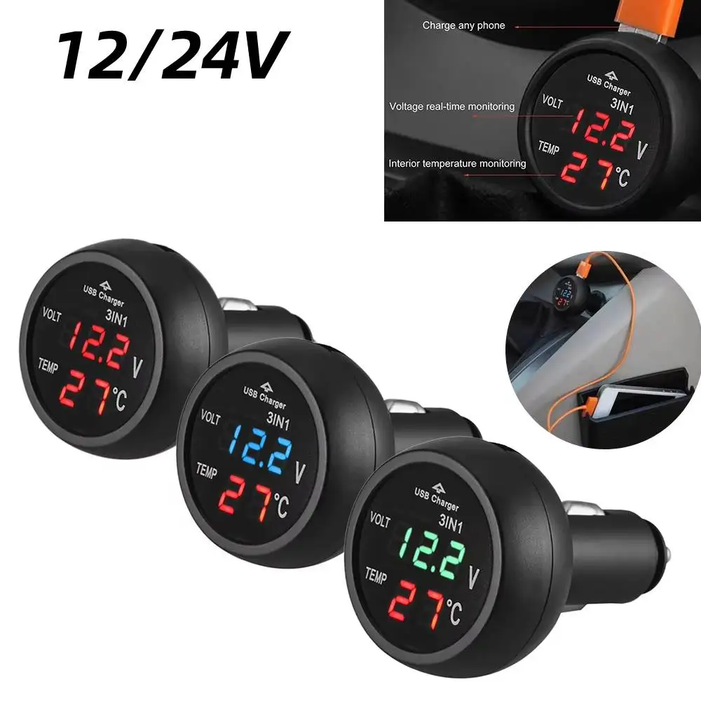 yZ[z3in1 12/24Vԍړdv fW^LEDVK[\Pbgdv xv ԍUSB[d dv do