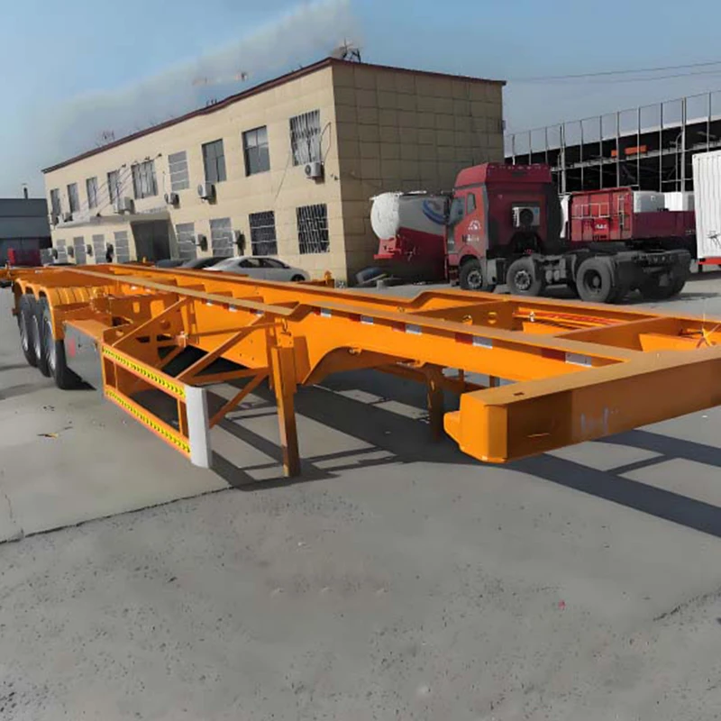 20FT 40FT 45FT Flatbed Container Cargo Transport 3/4 Axles Customized Skeleton Chassis Semi Trailer