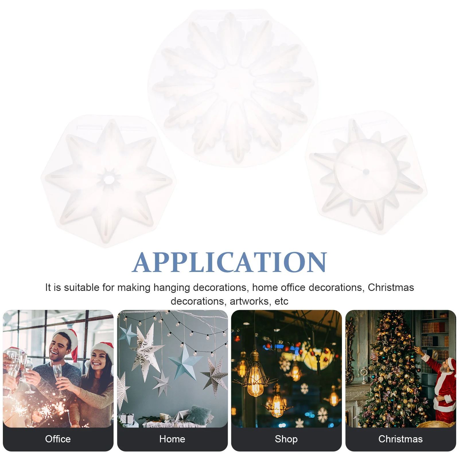 

3Pcs Snowflake Pendant Mold Reusable Silicone DIY Mold for Crystal Epoxy Jewelry Making Crafting Beautiful Pendants