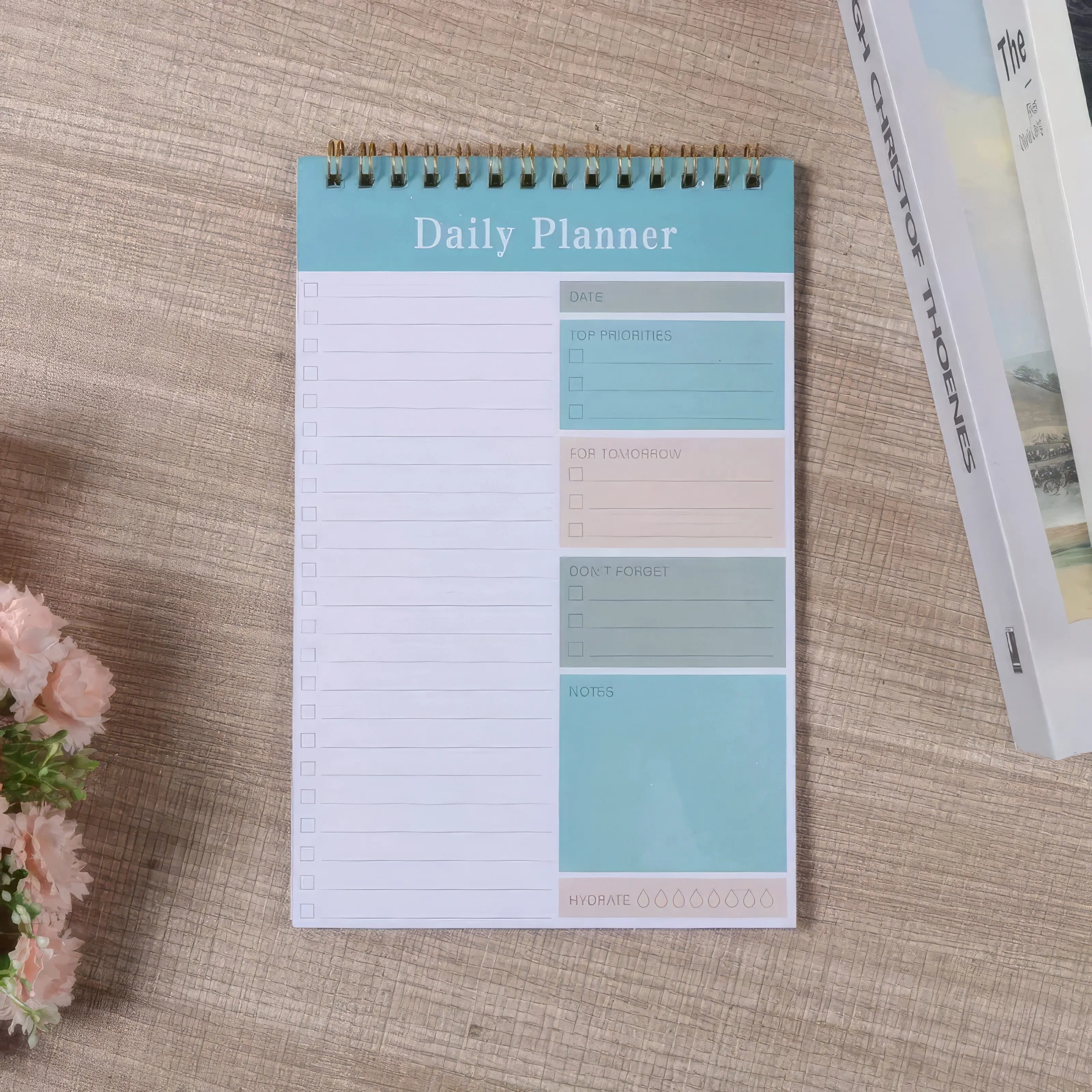 Colorful Large Daily Planner Notebook​ – One randomly selected vibrant color. Perfect for organizing your daily tasks