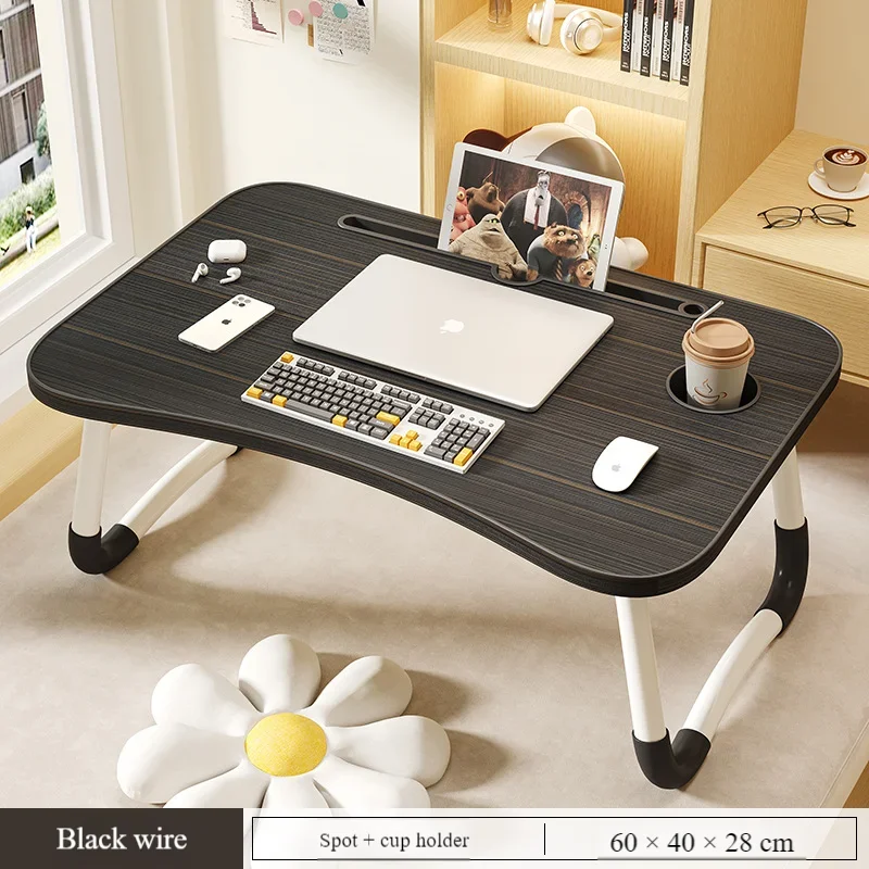 Laptop Bed Table Foldable Lap Table with Cup Holder Drawer Tablet Stand Laptop Bed Tray Table Portable Lap  Foldable Legs