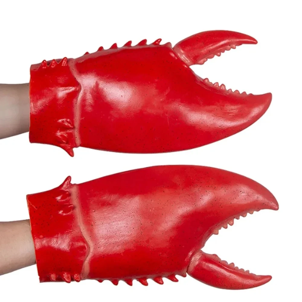 Latex Animal Masks Party Props Toys Decoration,Funny Lobster Crab Claws Gloves Hands Weapon Props Halloween Cosplay Costume