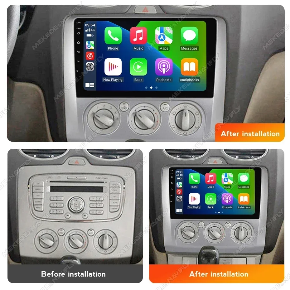 

Wireless CarPlay Android Auto 9 Inch Car Radio for Ford Focus 2 Mk2 2004 - 2011 Multimedia Video Player GPS WIFI Stereo Receiver