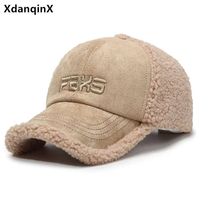 Winter Women's Hats Lamb Wool Warm Baseball Cap Fashion Personality Embroidery Hip Hop Party Caps For Men And Women Snapback Cap