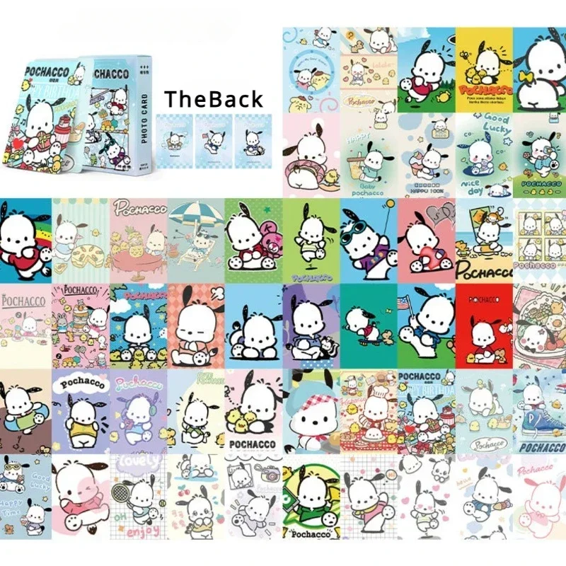 50 pz Anime giapponese Sanrio Card Laser Photo Card Kuromi Melody Cinnamoroll Pachacco Room Decoration Cartoon Card regalo per bambini