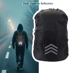 10-55L Waterproof Backpack Case, Reflective Bag Rain Cover, Protector for Backpacks, Water Proof Pack Travel Cover, Black Red