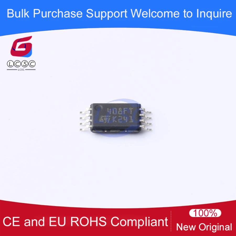 10Pcs/Pack M24C08-FDW6TP EEPROM 8Kbit 1.7V~5.5V 400kHz I2C TSSOP-8 Memory IC Chip Code 408FT Integrated Circuit