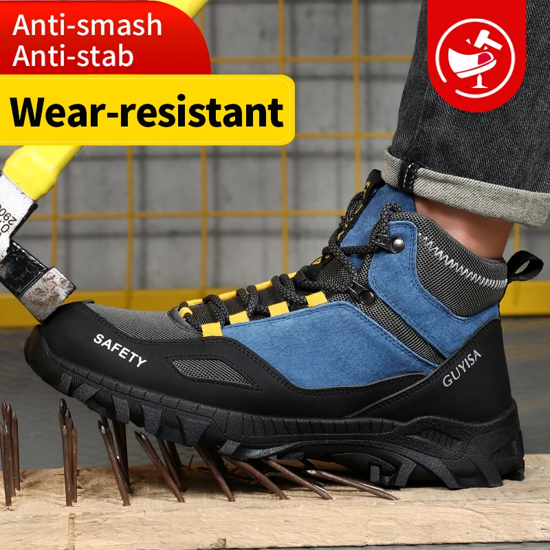 Safety Shoes Anti impact Anti puncture Wear resistant Anti slip Breathable Comfortable Outdoor Hiking Work Protective Shoes