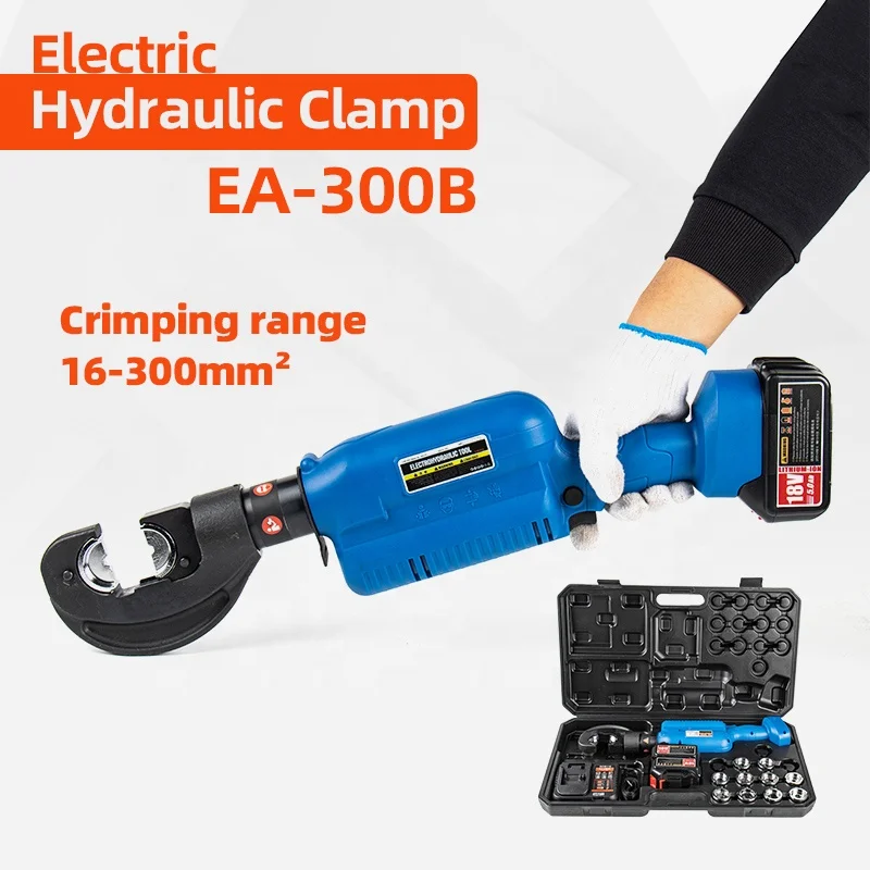 Electric Hydraulic Tools EA-300B Portable Lithium Battery Copper Aluminum Terminals Wire Nose Cable Crimping  Clamp