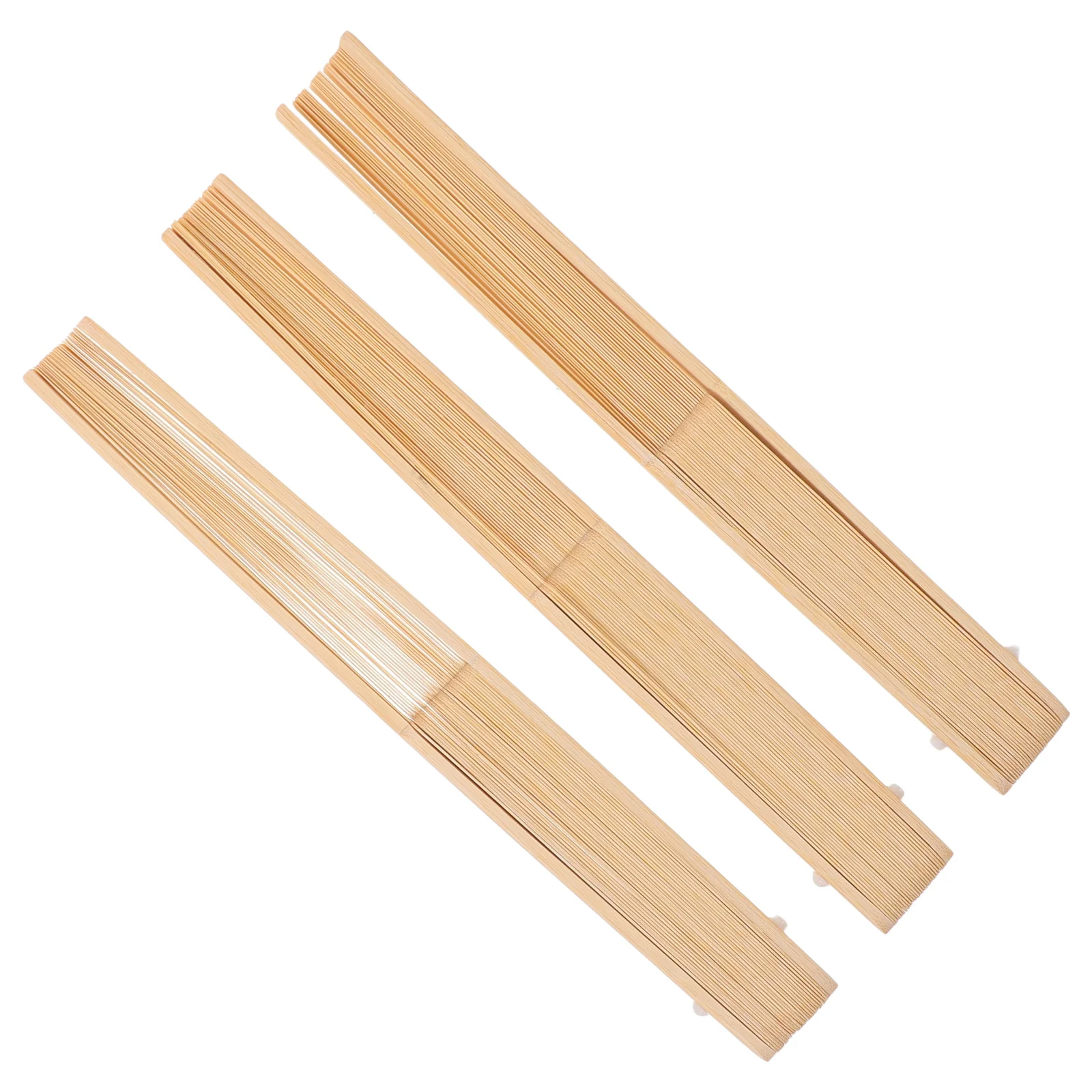 

3Pcs Blank Folding Fan Frame Bamboo DIY Fan Making Kit Japanese Style Craft Project Accessories for Adults Beige