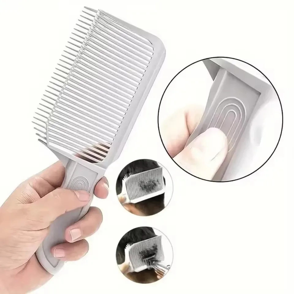 Curved Gradient Comb Professional Barber Clipper Blending Flat Top Hair Cutting Comb For Men V-shaped Arc Comb Positioning Brush