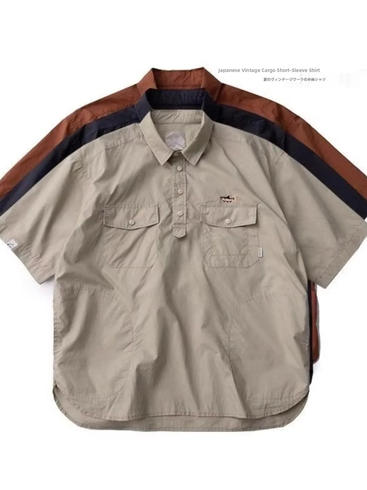 

Очень большая мужская летняя винтажная легкая рубашка в американском стиле с воротником, для повседневной носки...