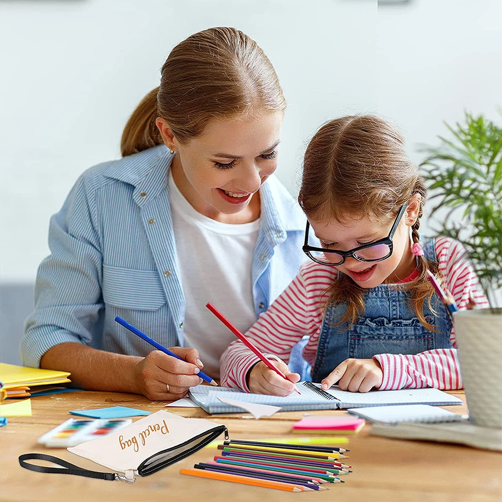 

10Pcs DIY Heat Transfer Sublimation Blank Canvas Bags Pencil Cases Zipper Travel Toiletry Organizer Makeup Storage