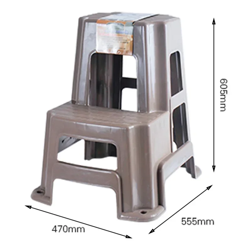Podwyższający antypoślizgowy stołek drabinkowy – pogrubiająca dwustopniowa drabina domowa, antypoślizgowy stołek stopniowy, stołki wspinaczkowe do