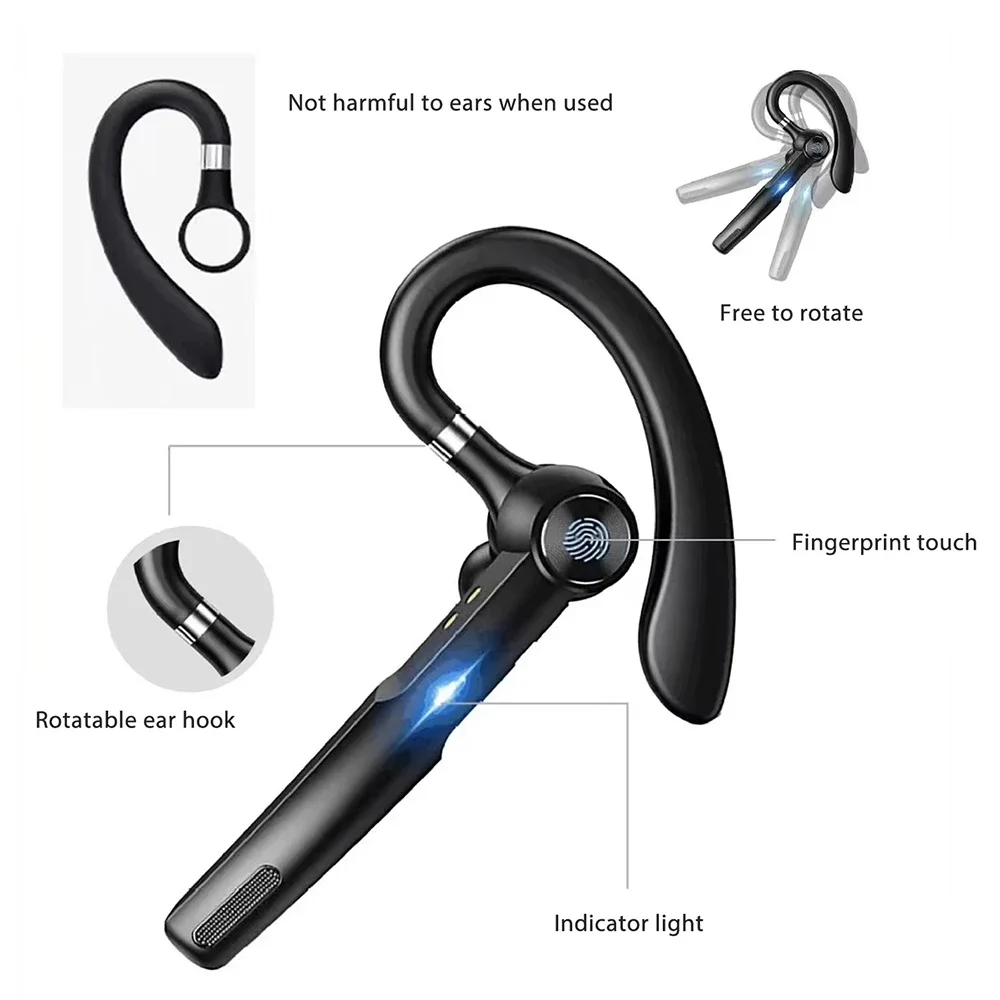 G1 سماعات بلوتوث سماعات رأس لاسلكية ستيريو يدوي ENC دعوة إلغاء الضوضاء سماعة رأس الأعمال مع ميكروفون مزدوج للقيادة