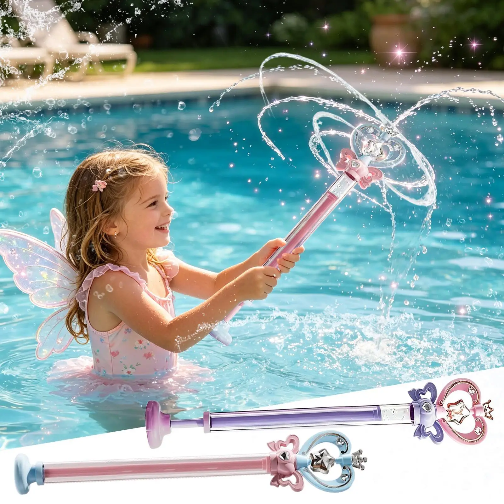 Water Soaker Fairy Wand Design Pull-Out Summer Activity Water Soaker For Bathing Swimming Pool Outdoor Beach Party Kids