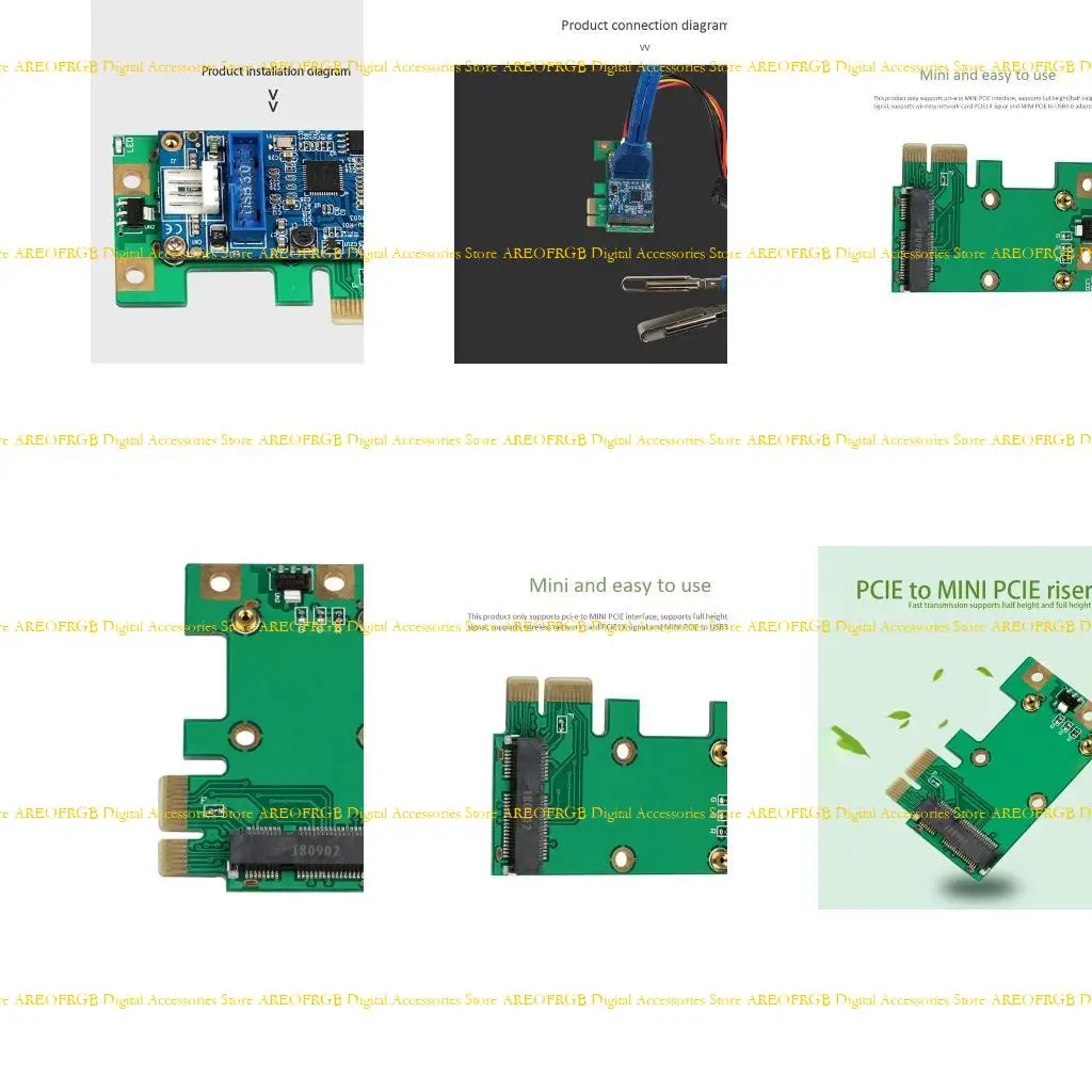

E21E MINI PCIE to PCI-E Wireless Card PCI-Express WIFI Adapter Card Mini PCI-E to USB Expansion Card Converter Replace