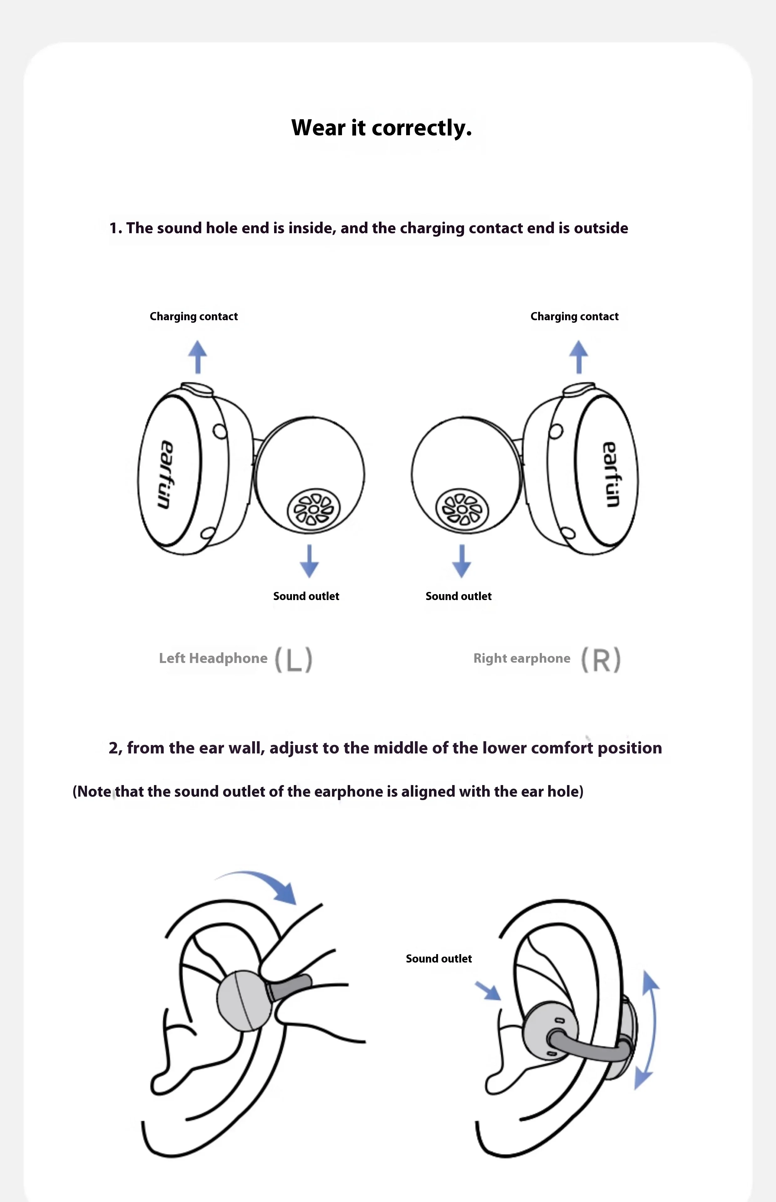 EarFun Clip Wireless Earphone Bluetooth 6.0 Earhook Earphone 2 MIC AI ENC LDAC Directional Sound Transmission Earbuds Low Delay