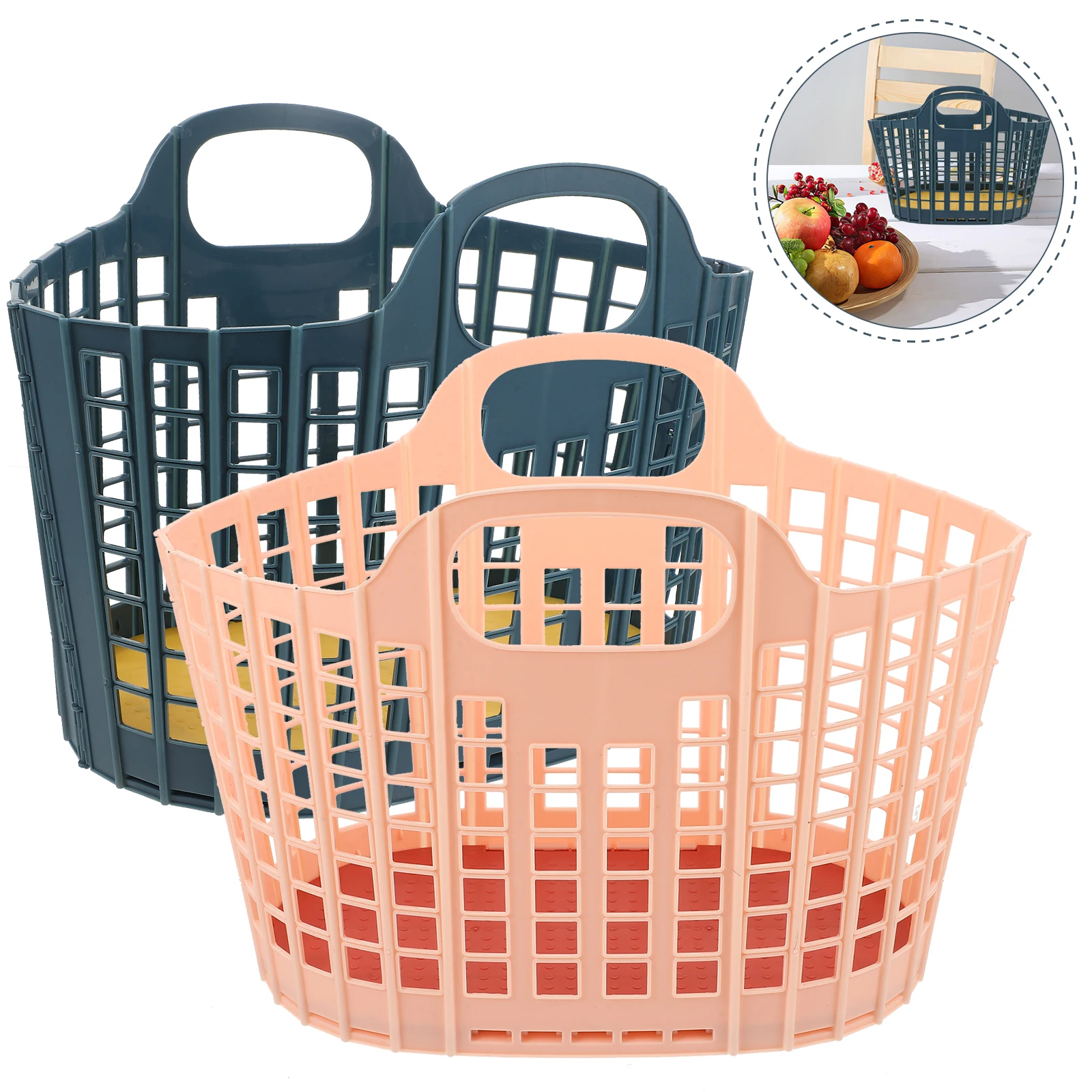 

2pcs Kitchen Fruit Storage Home Vegetable Basket Multi-Function Desktop Organizer Draining Food Sundries Basket Gift Simple