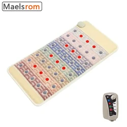 PEMF Crystal Mat Photon Energy Massage Heating Mattress Gemstone Wheel Pulse Chakra Relieves Back Pain and Fatigue for Office