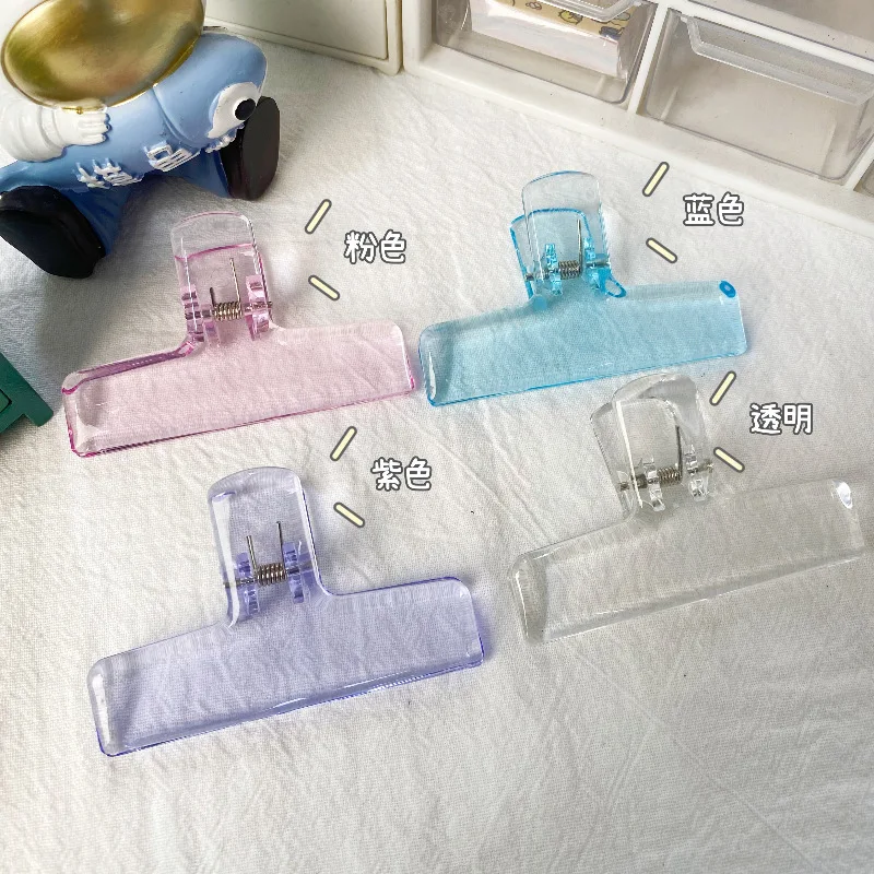 1 Piece Transparent Acryllic Paper Clip Simplicity Korean Fashion Non-sticky Memo Pad Clip Beautiful Snack Seal Clip Student