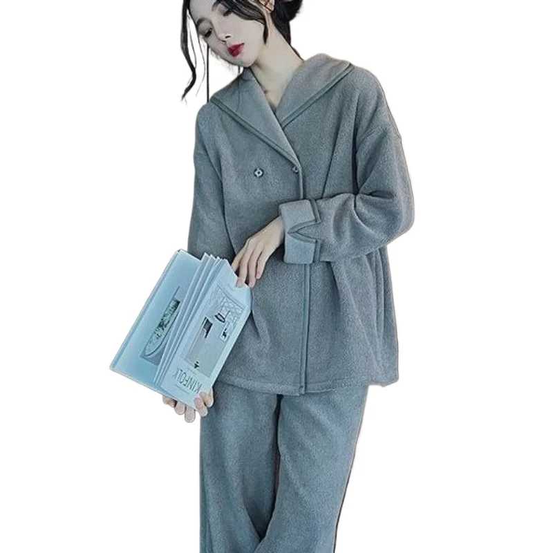 

Толстый мм, очень большой размер, свободные, 145 кг, осенне-зимние, иностранные пижамы Pure Desire, кардиган с длинными рукавами, комплект домашней одежды, нижнее белье