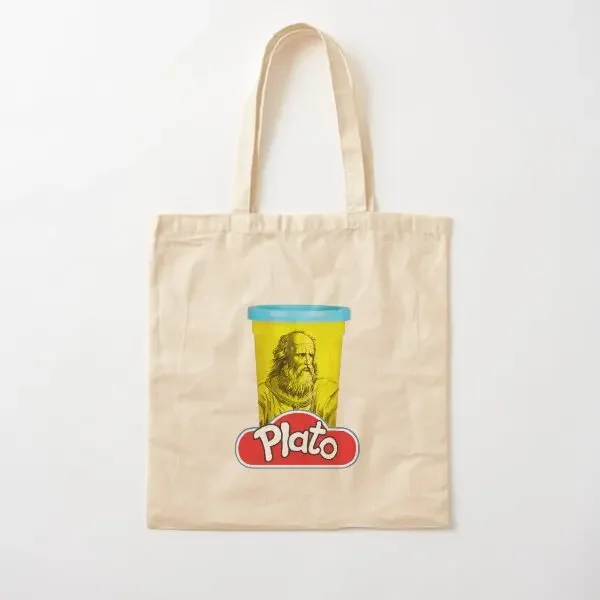 

Plato Play Doh Philosophy Pun Хлопковая холщовая сумка Многоразовая сумка на плечо Унисекс Складная женская дизайнерская тканевая дорожная сумка