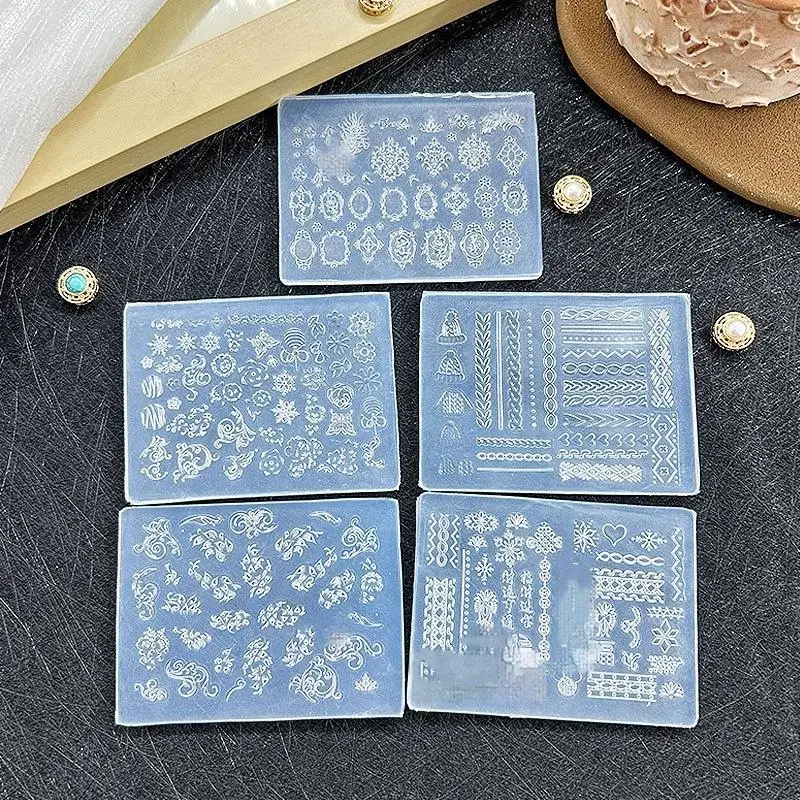 3D reliëf siliconen nagel mallen - bloem vlinder strik sjablonen, DIY nail art decoratie ontwerp tools voor salon thuis