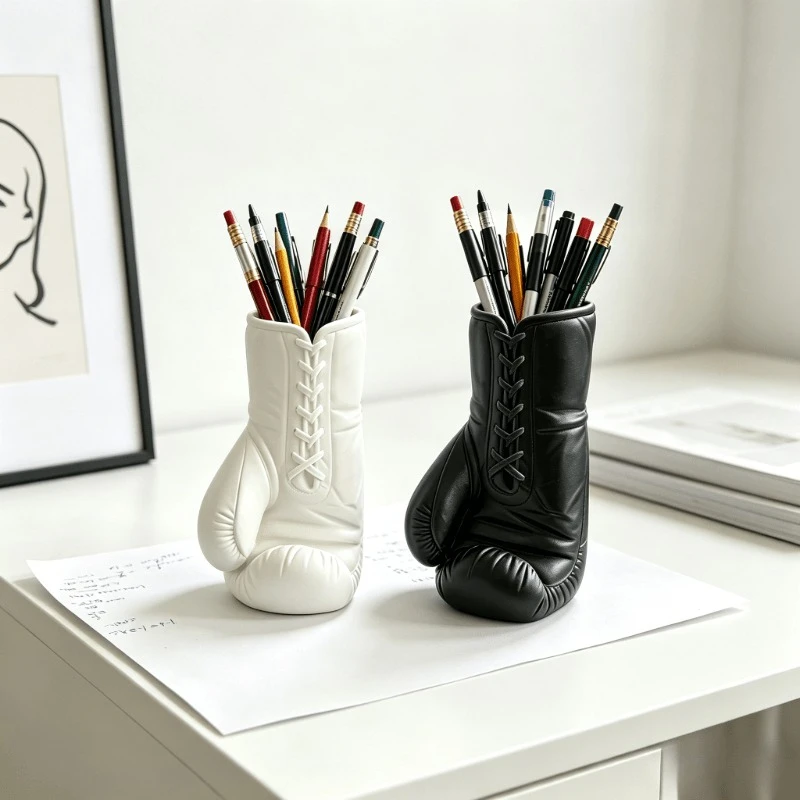 Boxing Glove Shaped Pen Organizer, Dual-use Pencil Case & Pen Holder, Creative Desktop Decoration for Office & Study