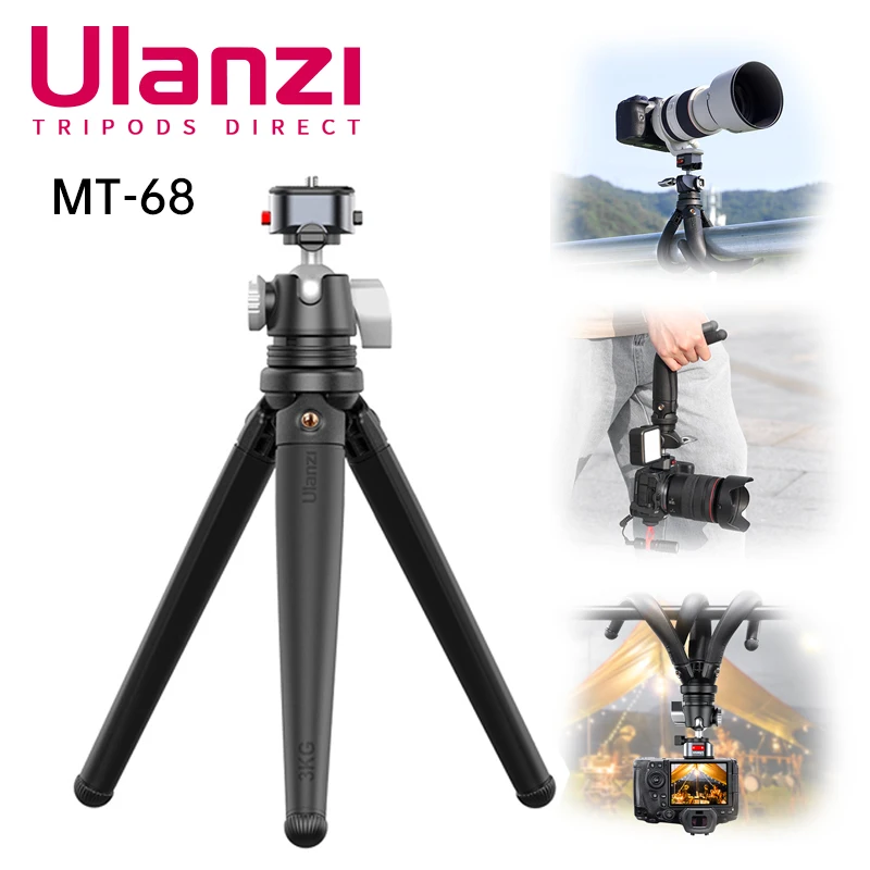 Ulanzi MT-68 Mini Flexible Tripod Stand for Camera DSLR Smartphone Vlog Octopus Tripod with 1/4