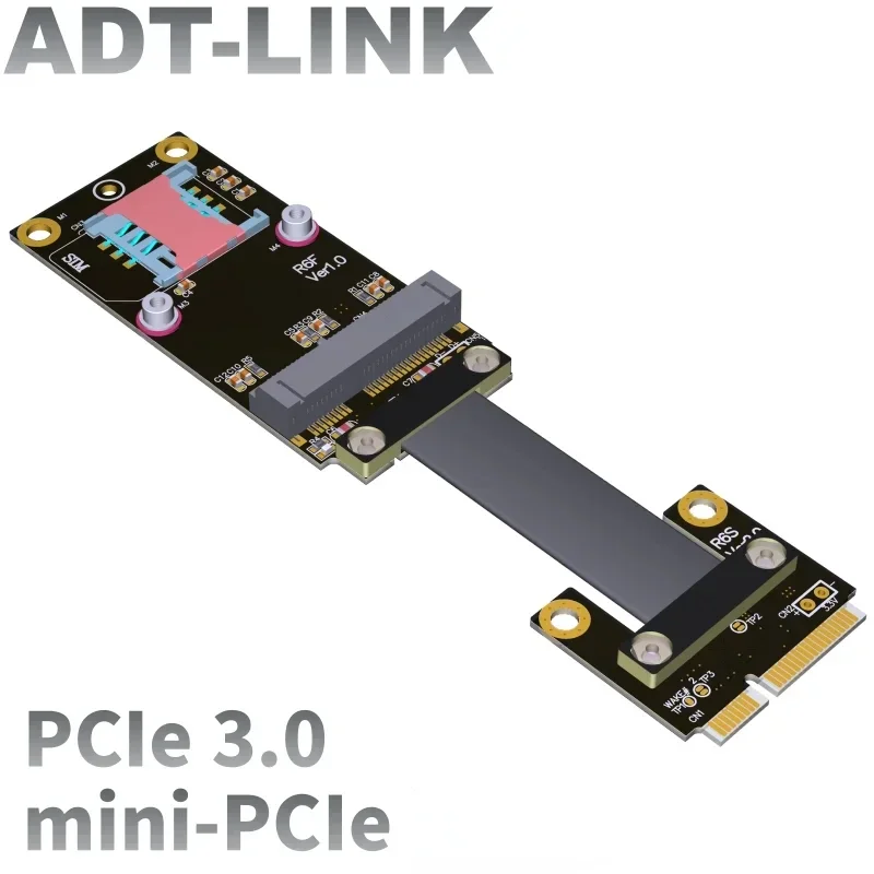 ADT-Link Mini PCIe (Minicard) Extension Cable Extender Extension Cable Wireless Network Card Mini PCI-E mPCIe Riser Card Adapter