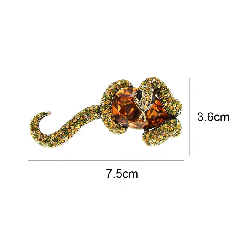 Fashion Snake Shaped Brooch Rhinestone Corsage for Women Girls Clothing Accessories