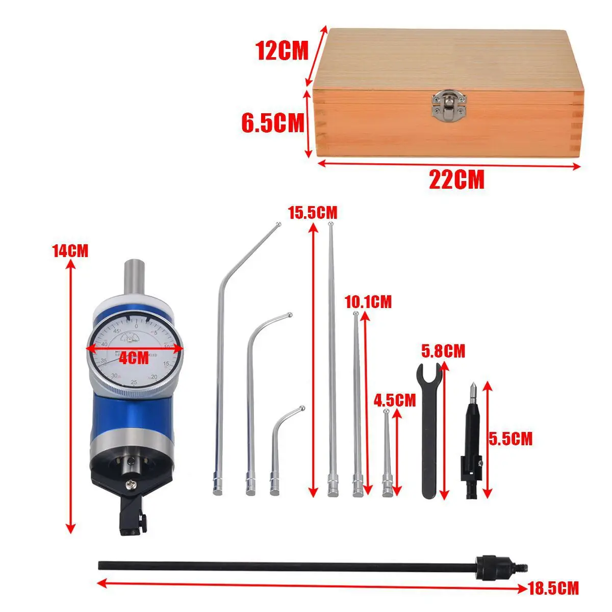 Center Seeking Gauge WT 6 Drill 0-3MM 0.01MM Fixed Center Lever Dial Meter