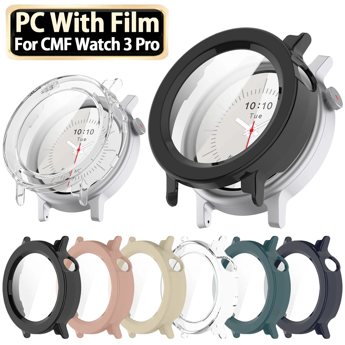 

For CMF Watch 3 Pro Case Full Tempered glass film screen protector PC hard frame Shell Cover smart Watch Accessories