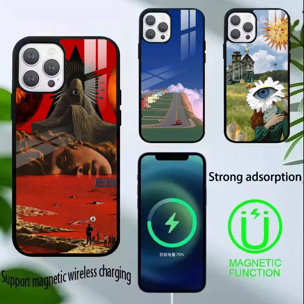 

V-Vintage Dreamcore Phone Case For iPhone17,16,15,14,13,12,11 Plus,Pro Allows magnetic wireless charging