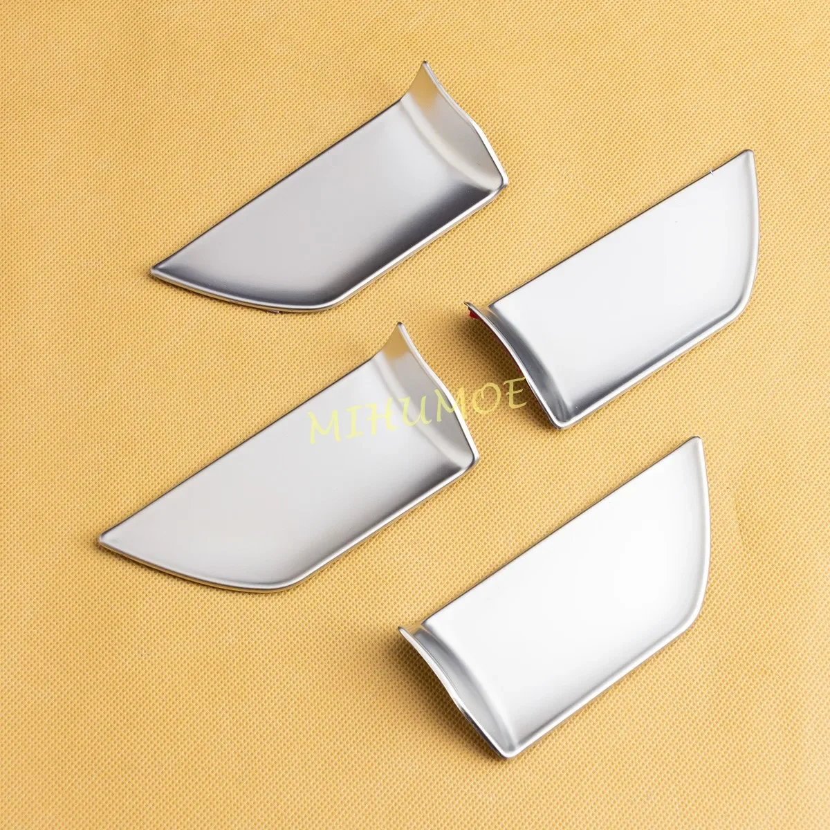 Silver Glossy Interior Door Handle Bowl Protector Trims Left Right For Toyota Highlander Kluger 2020-2024 Stainless Steel