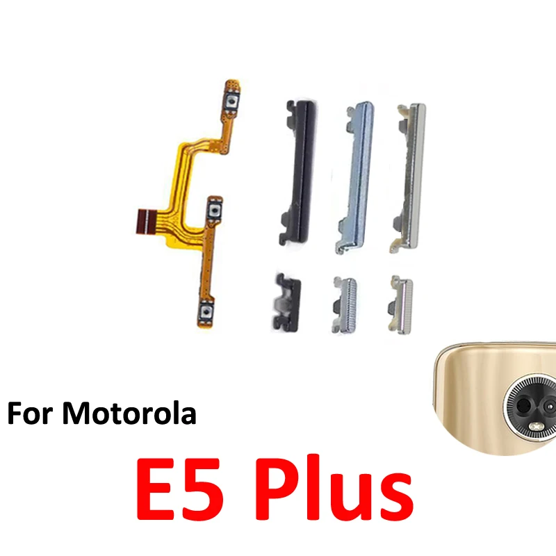 For Motorola Moto E5 Plus Phone New Power Volume Button On Off Up Down External Key Internal Flex Cable Replacement Repair Parts