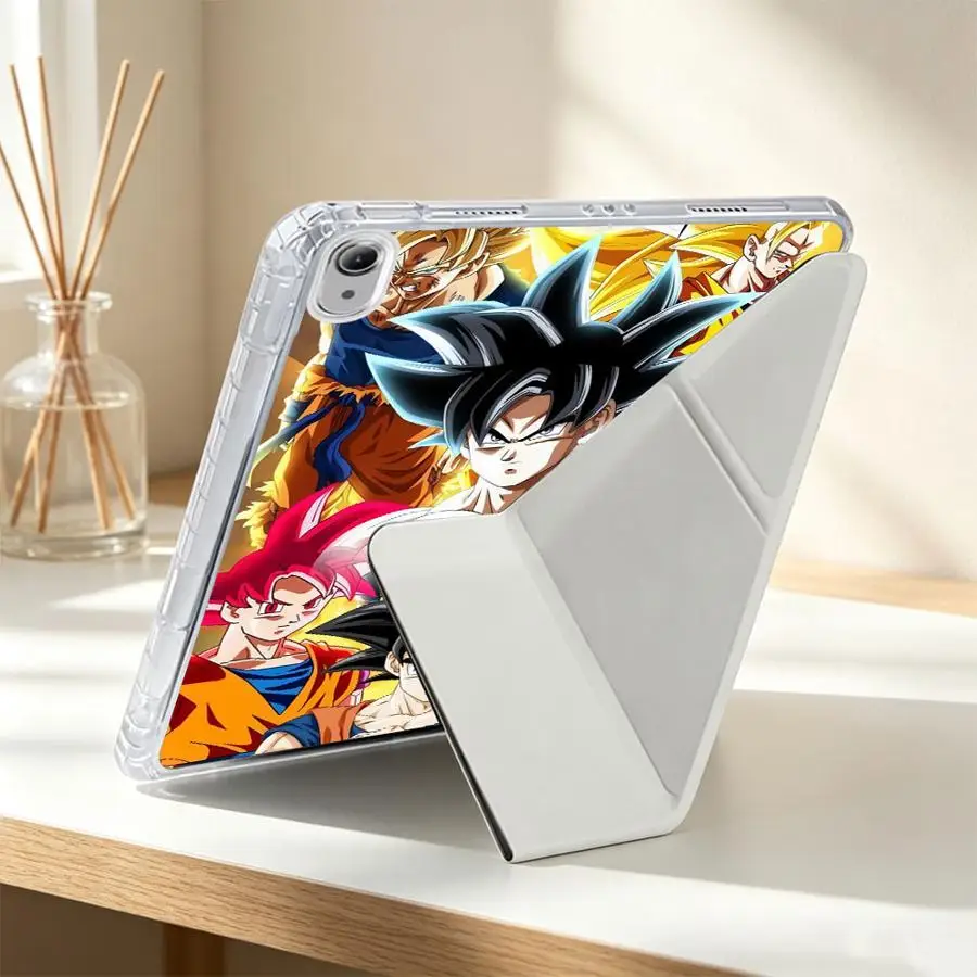 Tablet Case For iPad Mini 7 6 5 11th 10th Gen Pro 13 2025 2026 Air 8 M2 M3 3 9th 12th With Pen Slot Cover Dragon Ball Silhouette