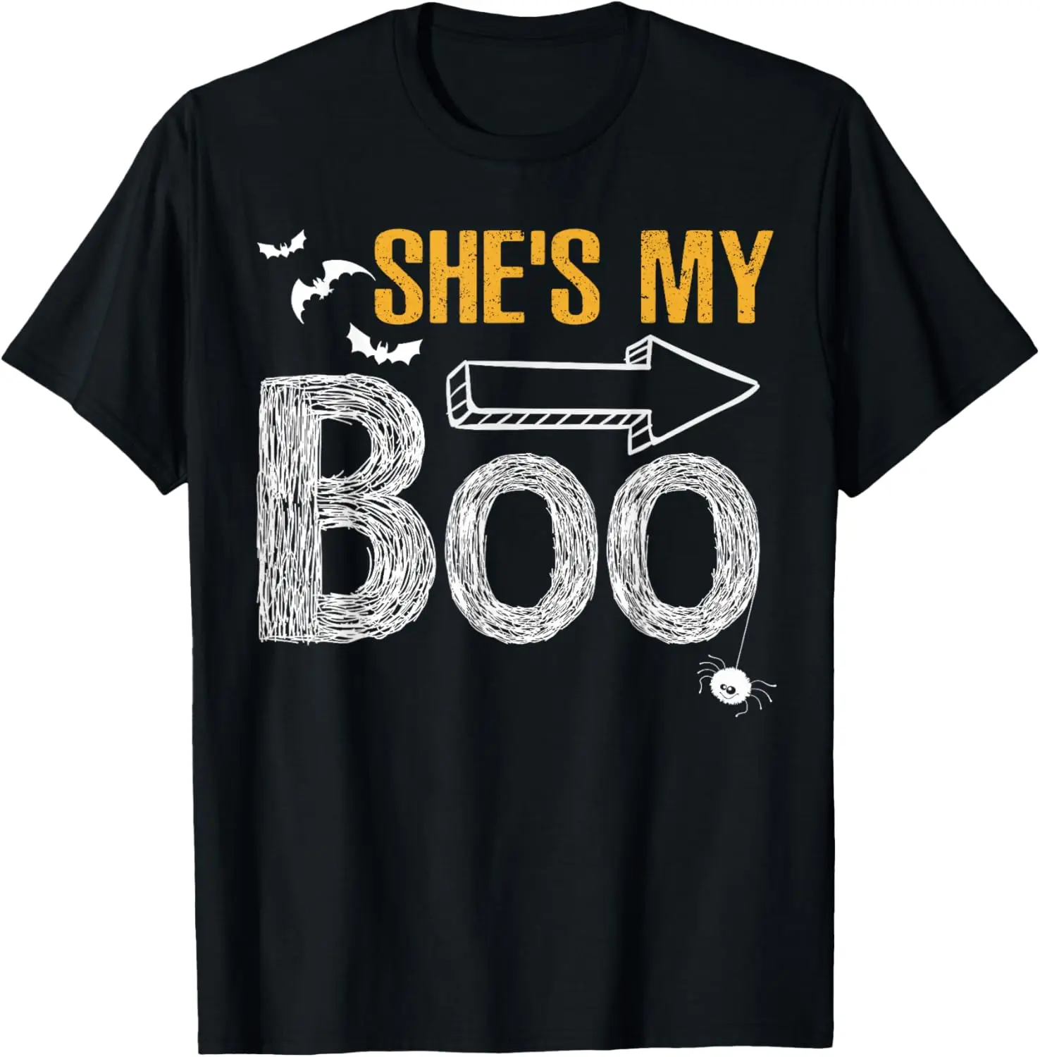 Halloween-Kostüm „Sie ist mein Boo“, süßes Geister-passendes Paar-T-Shirt