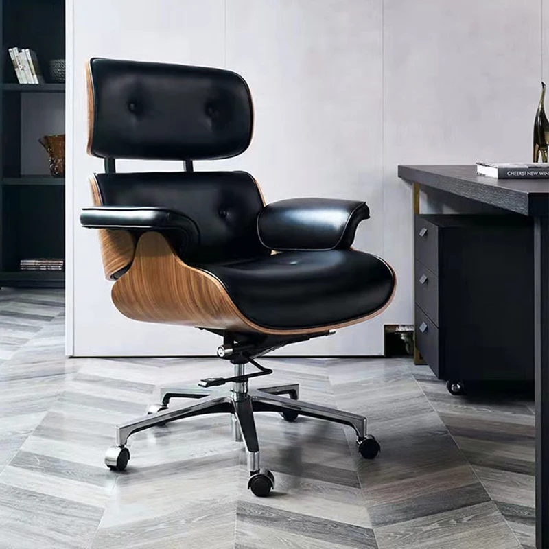 Office Chair High-Quality Simple Modern Luxury Relaxing Office Furniture Designer Leather Chair Comfortable Rotating Boss Chair