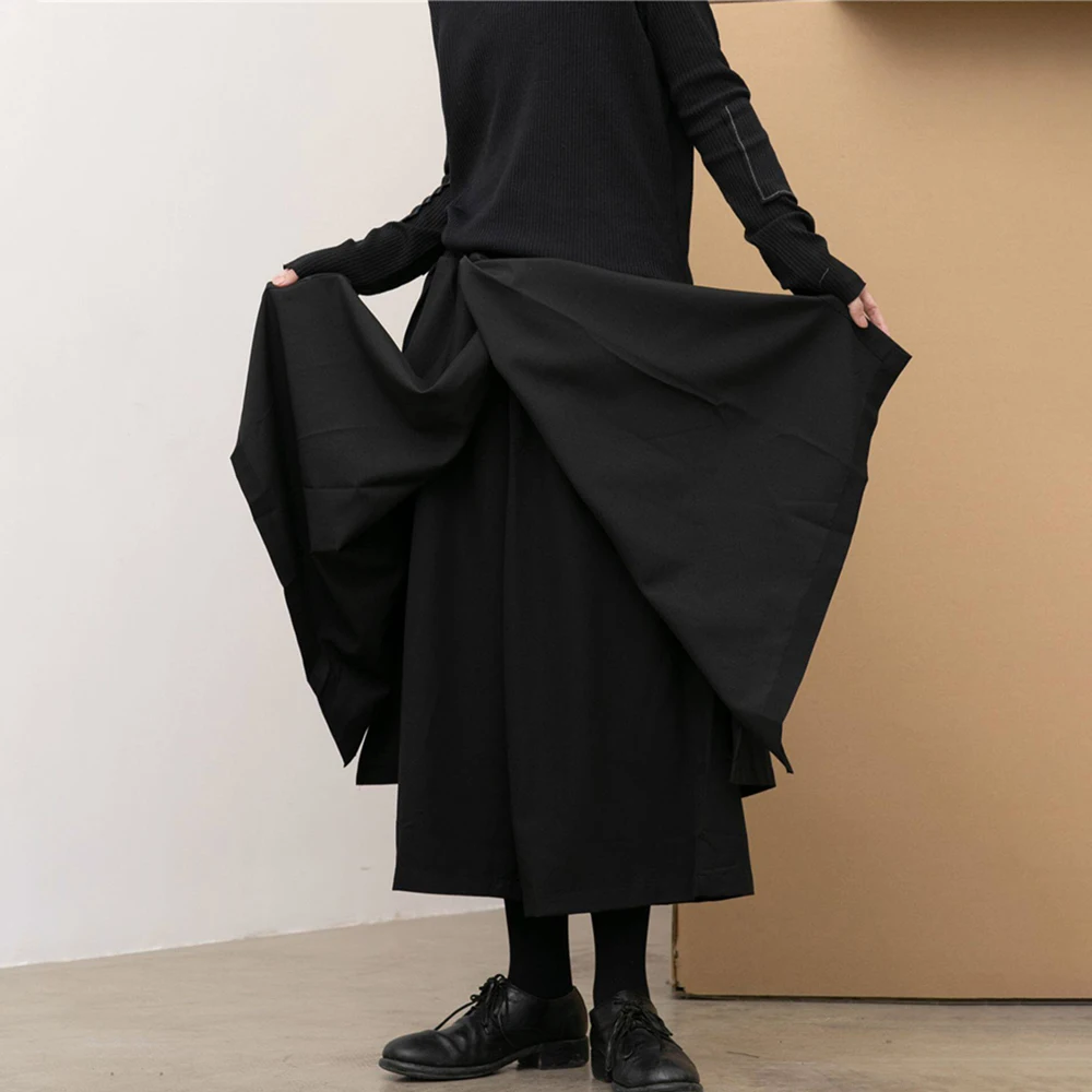 

Брюки-юбка Y2K в готическом стиле, многослойные, унисекс, нишевая уличная мода, японский стиль, молодежный тренд, повседневные брюки, размеры XS-5XL, новинка 2026 года