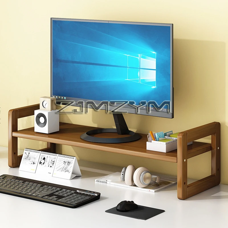 1PC 50/52CM Storage Drawer Solid Wood Office Desktop Computer Monitor Heightening Bracket Desktop Storage Pad High Base Support
