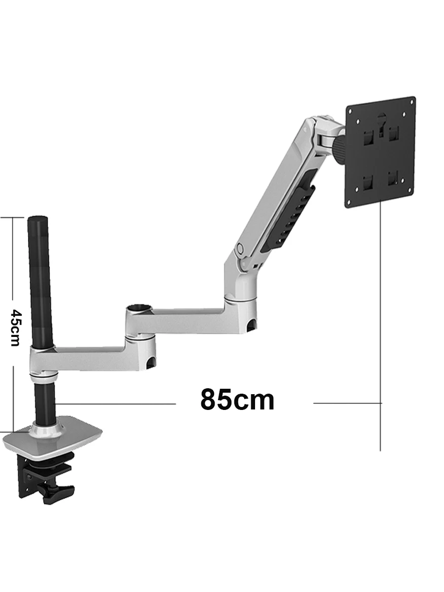 V63C-450 Aluminum Full Motion Free Lifting Ultra Long Arm 10-32 inch LED LCD Monitor Holder Monitor Mount Bracket